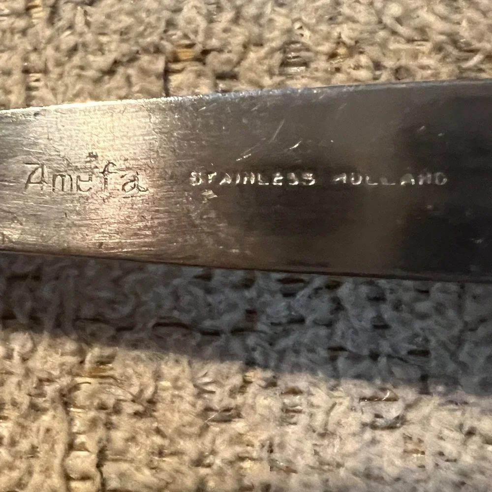 Amefa‎ Stainless Holland Spoon Vintage Floral Scroll Flatware Silverware